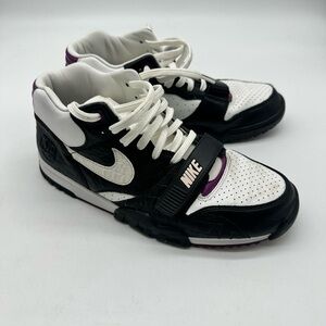 Nike Air Trainer Men’s Size 11 Black White Purple Strap Sneakers